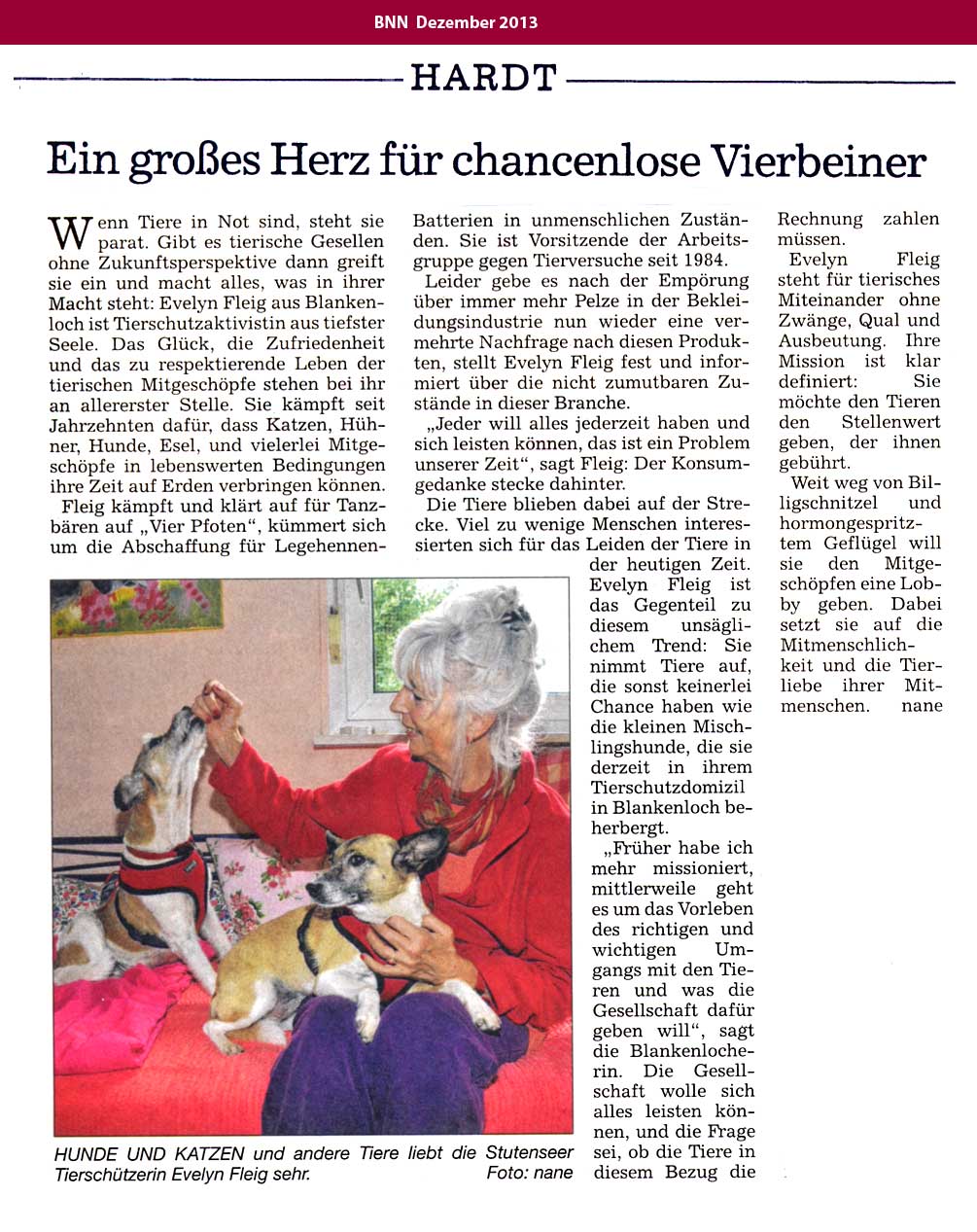 evelyn fleig hundesteine grosses herz bnn 2013-12