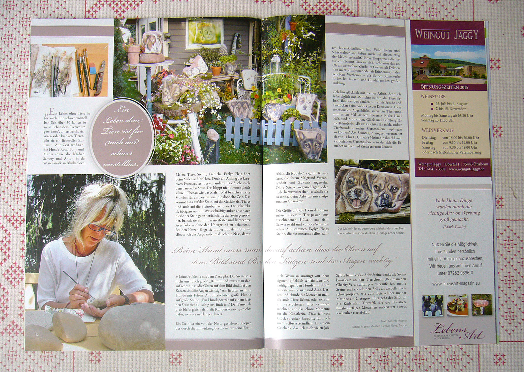evelyn fleig lebensart magazin s.52-53